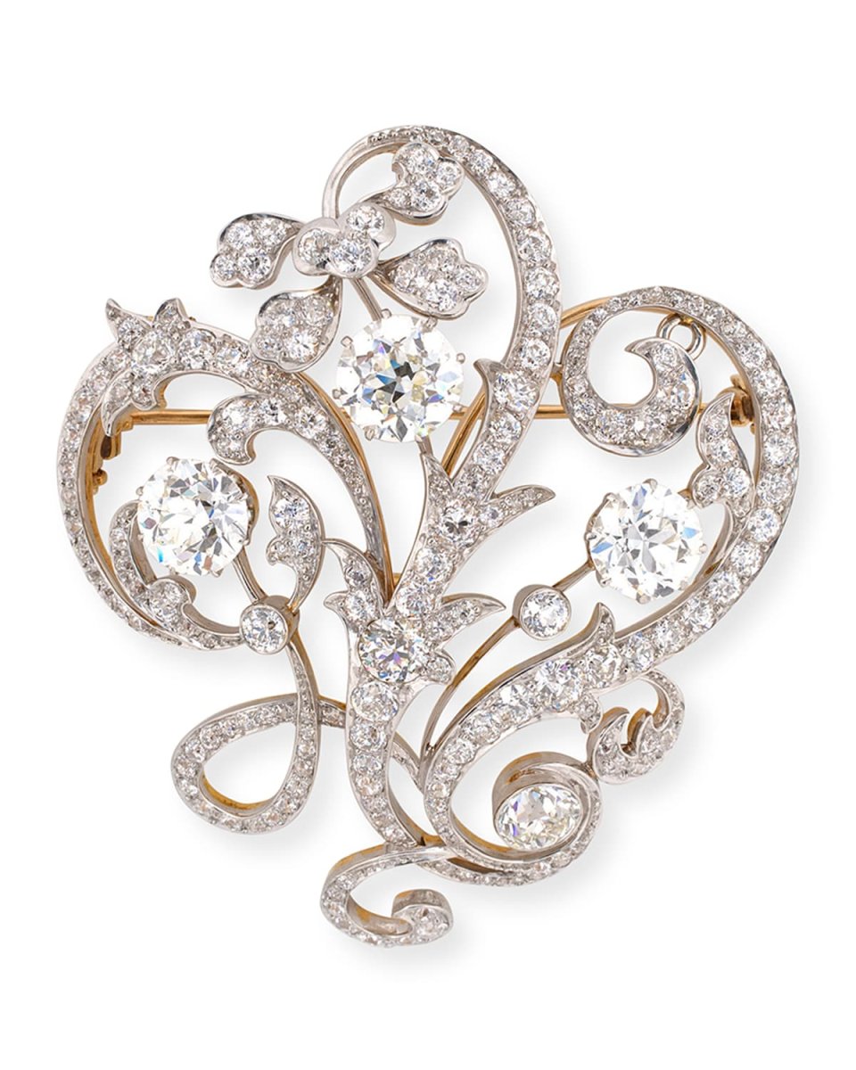 European-Cut Diamond Brooch/Pendant